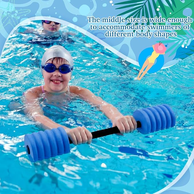 Soulchen Long Aquatic Exercise Dumbbells Pool Exercise Foam Water Weights Dumbbell Aquatic Pool Barbells with High Density EVA Foam for Swim Water Aerobics Workouts Loss