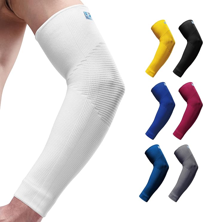 LP SUPPORT 668 Compression Arm Sleeve for Workouts, Sports & Pickleball, Golf and Tennis Elbow Pain relief for Men & Women