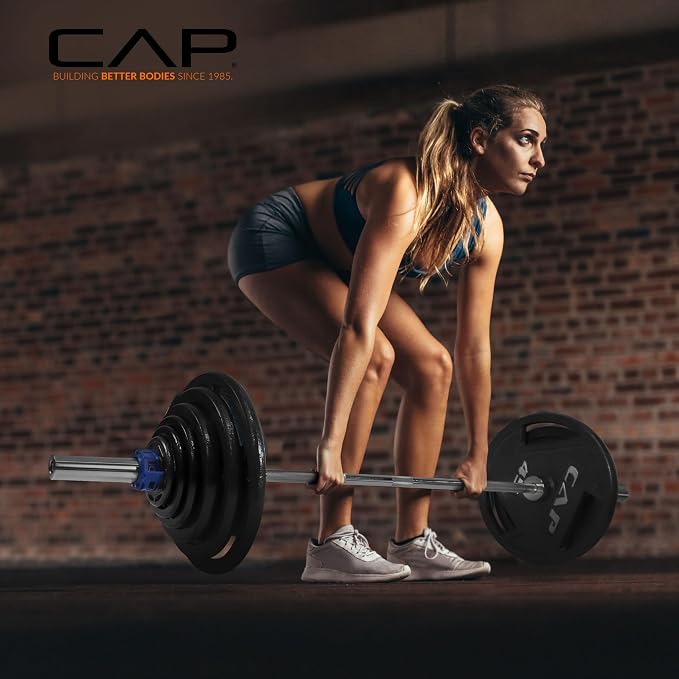 CAP Olympic Barbell - 5FT, 6FT, & 7FT Strength Training Weight Bars, Multiple Options