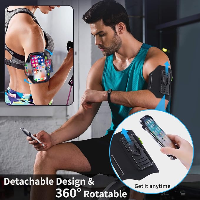 10 Pack Cell Phone Holder Armband : Adjustable Strap Arm Bands Case Compatible with iPhone 15 14 13 12 11 Mini Pro Max Plus Samsung Galaxy Pixel for Workout Exercise Sports