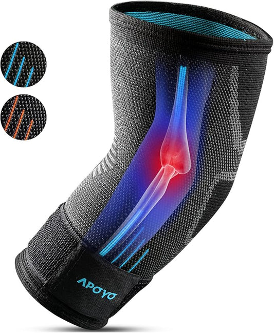 APOYO Tennis Elbow Brace for Women & Men, Workout and Everyday Use (Medium) | Elbow Compression Sleeve for Arthritis, Tendonitis, Tennis Elbow & Golfers Elbow, Reduce Joint Pain During Fitness Activity