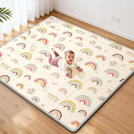 79x71 Baby Play Mat- Extra Large Playmats for Baby,Foldable Baby Foam Playmat for Floor,Thick Cushioning Padding Foam Playmat for Baby and Toddlers Infants, Baby Foam Playmat for Indoor or Outdoor Use | Foldable Baby Foam Playmat for Floor,Thick Cushio...