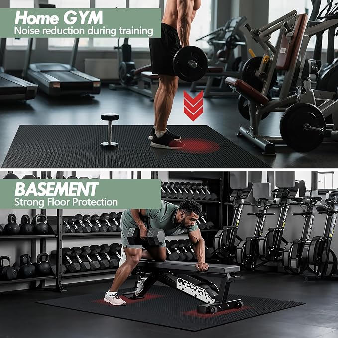 20 Sq Ft Interlocking Gym Floor Mats– 0.5in Thick High-Density EVA Interlocking Foam Floor Tiles – Puzzle Exercise Mat for Home Gym, Workout Equipment, Weightlifting, Kids Play Area (20 Tiles)