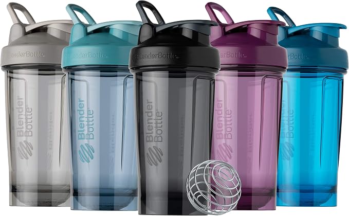 BlenderBottle Shaker Bottle Pro Series Perfect for Protein Shakes and Pre Workout, 24-Ounce, Ocean Blue