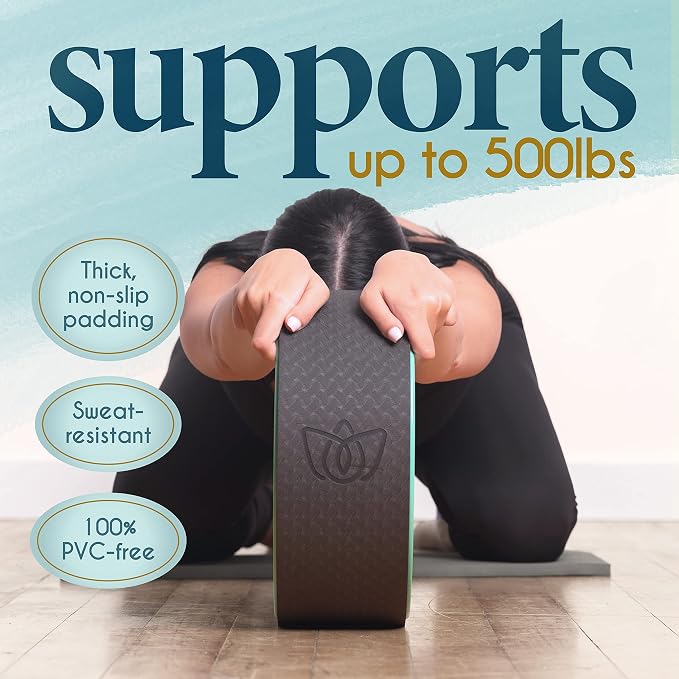 Florensi Yoga Wheel 3-Pack Back Roller & Stretcher for Pain Relief | Three wheel set includes different sizes to support stretching, back mobility, yoga poses, and muscle recovery