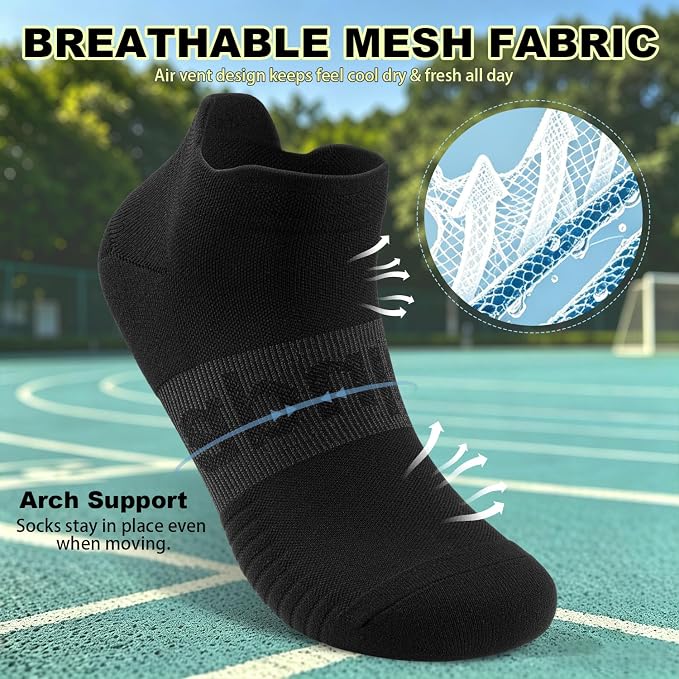 Lapulas Compression Socks for Men & Women, 6 Pair Ankle Running Support Socks for Sports, Casual, Plantar Fasciitis Relief
