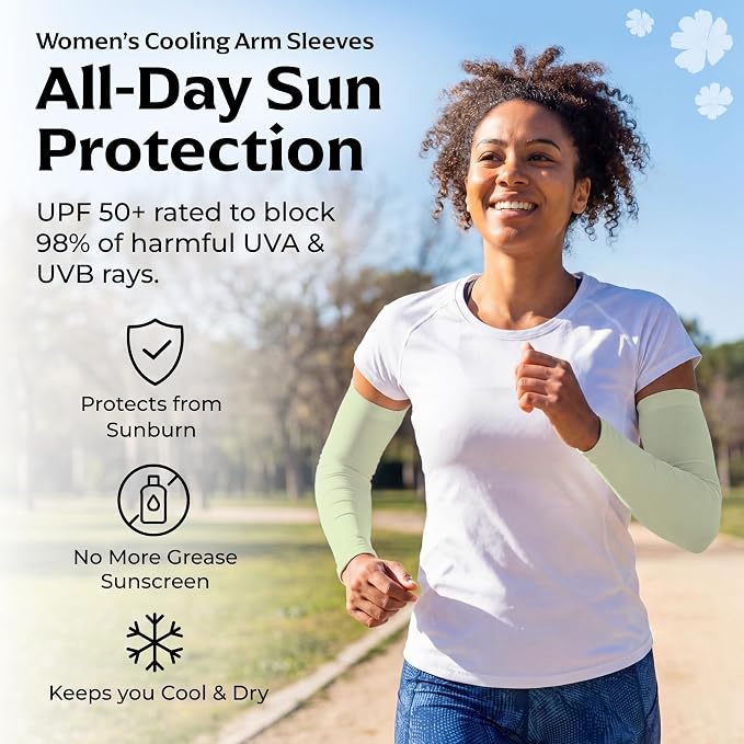 SportsTrail Cooling Arm Sleeves for Men & Women – Breathable, UV Sun Protection, Sports Arm Sleeves for Women, Men & Youth