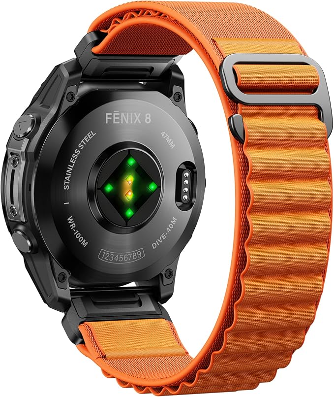 Alpine Loop Nylon Watch Band Compatible with Garmin Fenix 5/6/7/8 47mm, Quickfit 22mm Rugged Watch Bands for Garmin Epix Gen 2/Fenix 8 Pro 47mm/7 Pro/6 Pro/5 Plus/Forerunner 935/S62