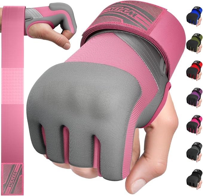 WYOX Neoprene Gel Boxing Hand Wraps Inner Gloves for Men & Women – 80cm/31in Quick Wrist Strap, Padded Knuckle Protection, Fingerless MMA Muay Thai Kickboxing Wraps for Training & Martial Arts