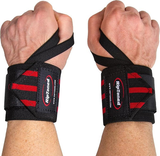 Rip Toned Wrist Wraps for Weightlifting – USPA & USAPL Approved – Stiff or Flex – 18" Gym Wrist Straps with Thumb Loop – Maximum Support for Men & Women