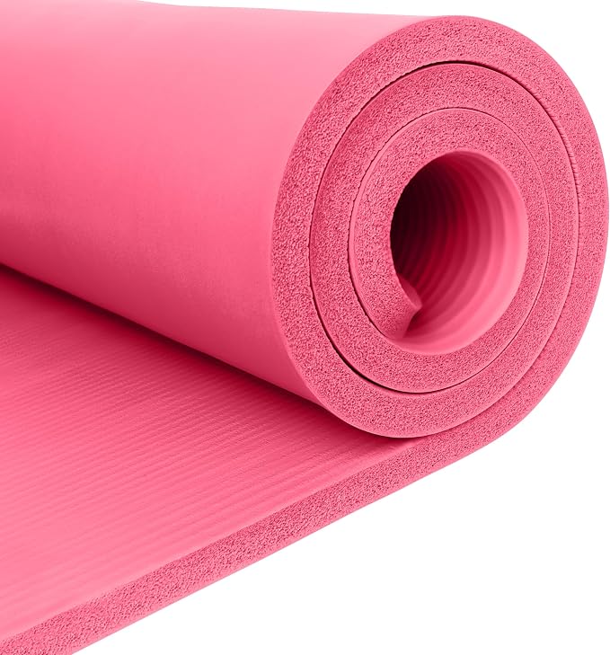 Retrospec Solana Yoga Mat 1" Thick w/Nylon Strap for Men & Women - Non Slip Exercise Mat for Home Yoga, Pilates, Stretching, Floor & Fitness Workouts