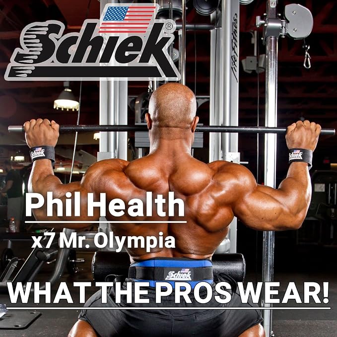 Schiek Sports Model 1000LLS Leather Weight Lifting Straps