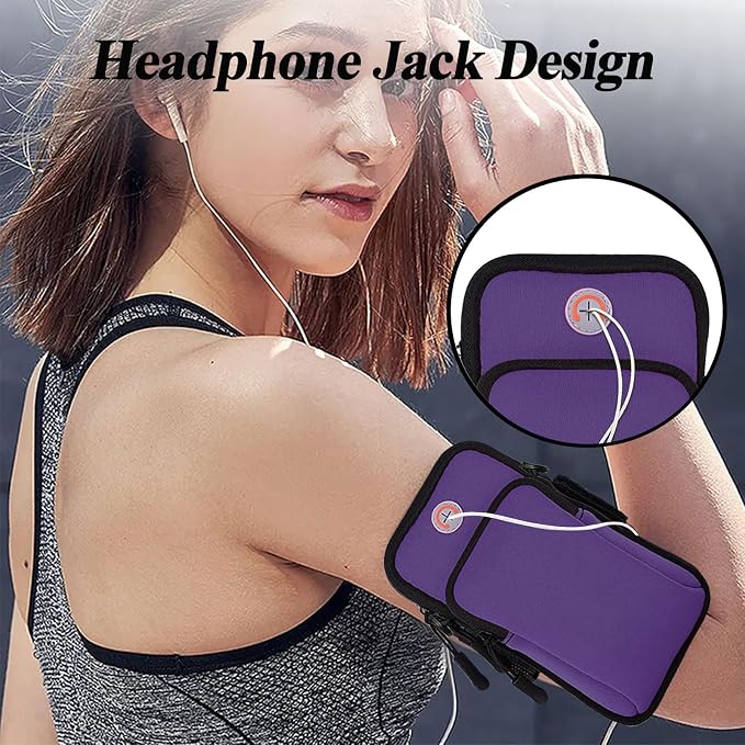 Phone Holder for Running Armband, Small Cell Phone Crossbody Bags for Women Kids, iPhone 17 16 16e 15 14 13 12 11 Pro Max Xs Xr X Plus Mini Galaxy Ultra S26 Key Pouch Workout Sports Arm Bands