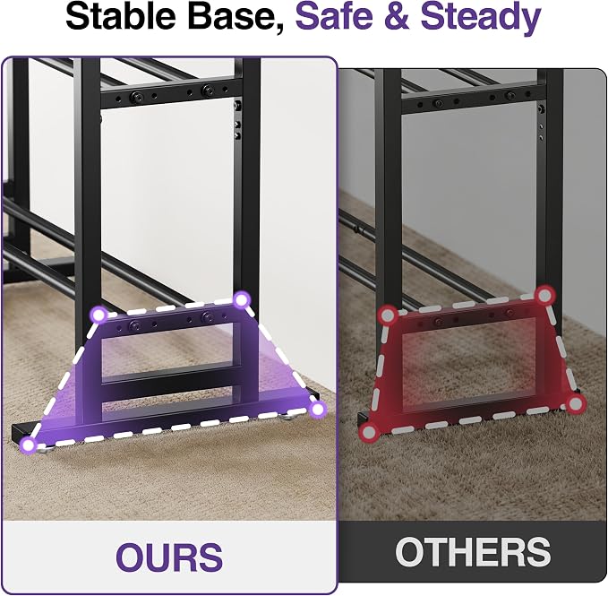 niffgaff 3 Tier Adjustable Dumbbell Rack, Weight Rack for Home Gym, 450 lb Capacity with Extra Storage Hooks