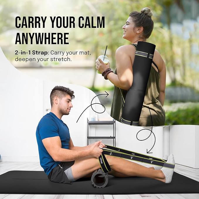 Gogokiwi Extra Wide Yoga Mat for Men Women (72"L x 36"W) Non Slip Fitness & Exercise Mat with Alignment Marks for Yoga, Pilates, Floor Workouts