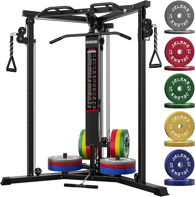 CC01 Cable Crossover Machine with High and Low Pulley System, Functional Trainer with Pull Up Bars and Optional Bundle, Cable Machine for Home Gym Power Workout