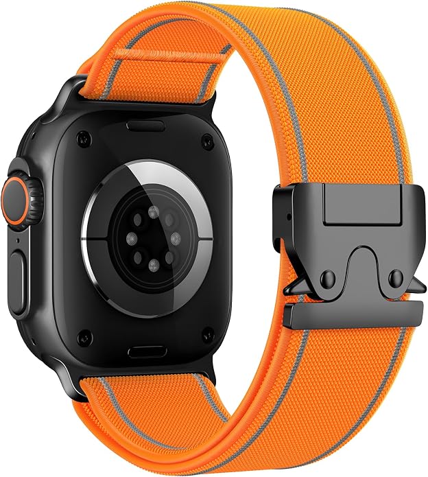 Elastic Sport Band for Apple Watch Ultra 3/2/1 Bands 49mm 46mm 45mm 44mm 42mm 41mm 40mm 38mm Men Women, Adjustable Parachute Buckle Nylon Fabric Wristband for iWatch Series 11 10 SE 9 8 7 6 5 4 3