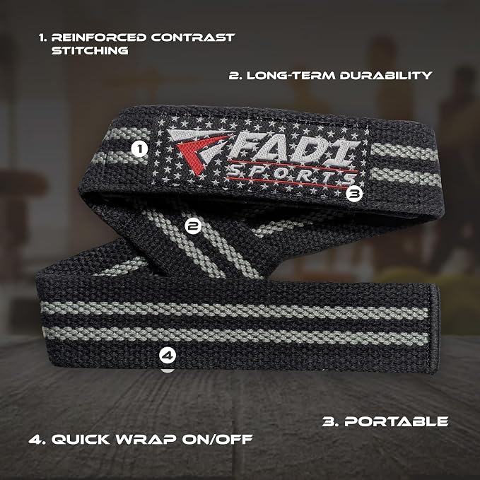 Lifting Wrist Straps for Weightlifting, Bodybuilding, Powerlifting & Deadlifts – 24 Inch Cotton Straps with Padded Neoprene for Strength Training & Grip Support