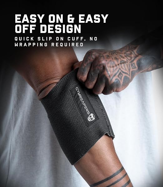 Gymreapers Elbow Compression Cuff for Weightlifting, Powerlifting – Support & Relief for Tendonitis, Stability, Tennis Elbow, Strength Training & Injury Recovery (Gray, 10")