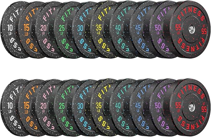 2" Bumper Plates Set Olympic Weight Plates for Barbell Strength Training | Papababe 2Inch Weights Plates Set, Floor Protective Plates, 20-600lbs Rubber Bumper Plates for Weightlifting, Bench Press
