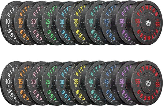 2" Bumper Plates Set Olympic Weight Plates for Barbell Strength Training | Papababe 2Inch Weights Plates Set, Floor Protective Plates, 20-600lbs Rubber Bumper Plates for Weightlifting, Bench Press