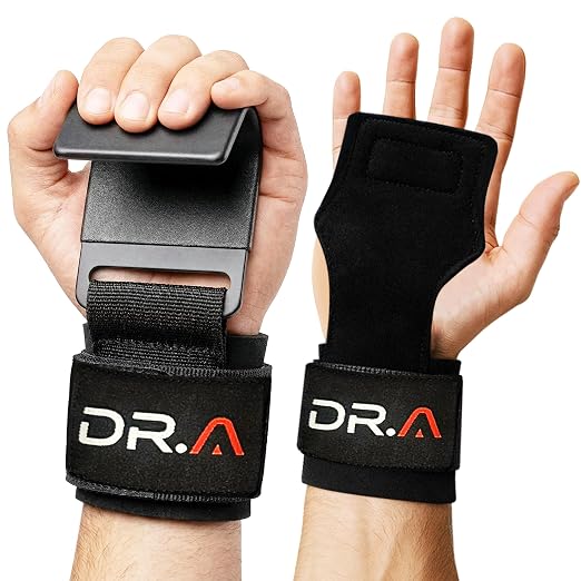 Dr. Arthritis Doctor Developed 3-in-1 Lifting Straps, Hooks & Wrist Wraps - Switch Between Modes in Seconds - Heavy Duty Grips for Bodybuilding, Powerlifting, Deadlifts, Pull-Ups & Rows (Pair, Black)