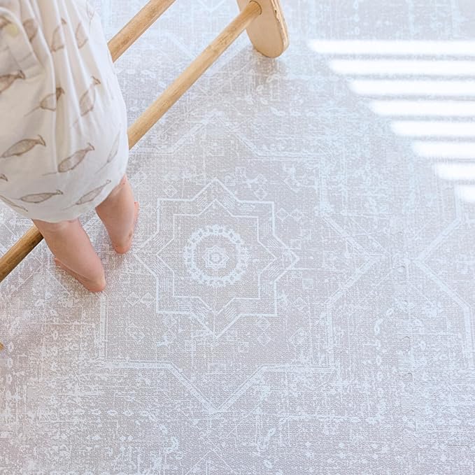 Little Landings Baby Play Mat for Floor - Layla (6x8ft) - Premium EVA Foam Play Mat for Babies & Toddlers (Ages 0-5+) - Non-Toxic Playmat for Tummy Time, Crawling & Playroom - Stylish & Comfortable