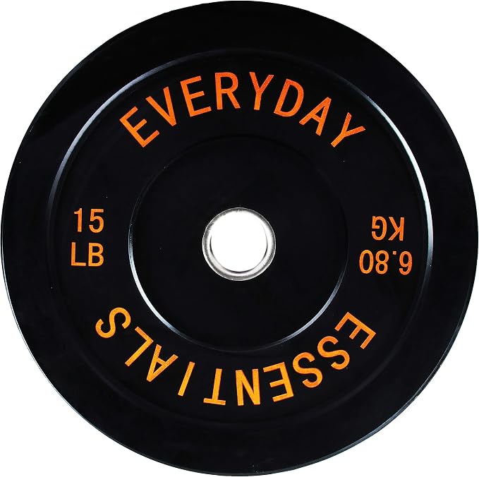 BalanceFrom Olympic Rubber Bumper Weight Plate Set with Steel Hub Inserts – 2-Inch Hole Plates for Strength Training, Powerlifting, and Weightlifting at Home, Garage, or Commercial Gym