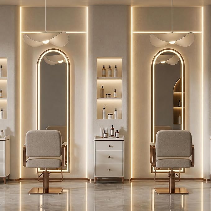 Full Length Mirror with LED Lights, 60"x16"Floor Mirror with Dimming & 3 Color Lighting, Free Standing Floor Mirrors, Lighted Full Body Mirrors for Bedroom, Dressing Room, Cloakroom