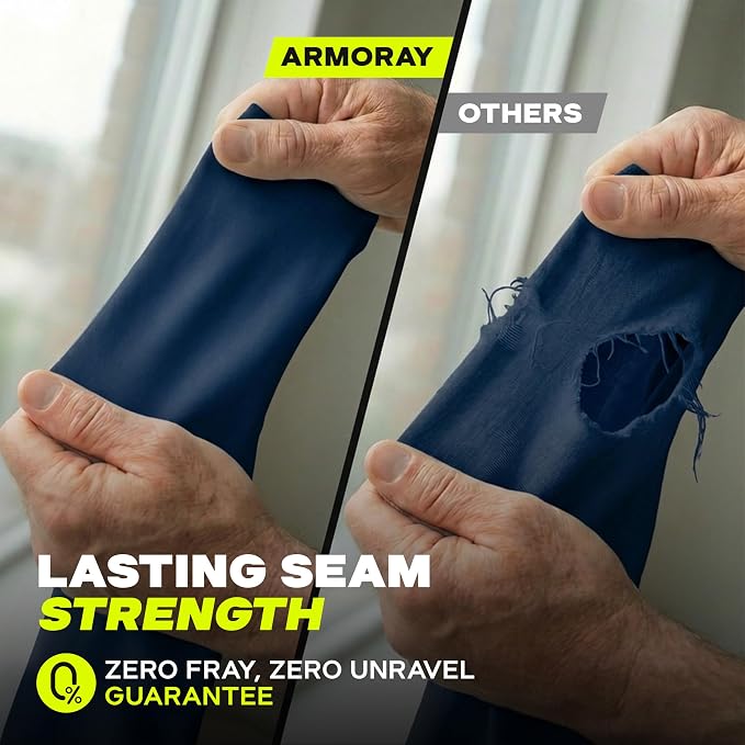 ARMORAY Arm Sleeves for Men and Women - UV Sun Protection Cooling Compression - Tattoo Cover Up Sleeve for Daily Wear & Work