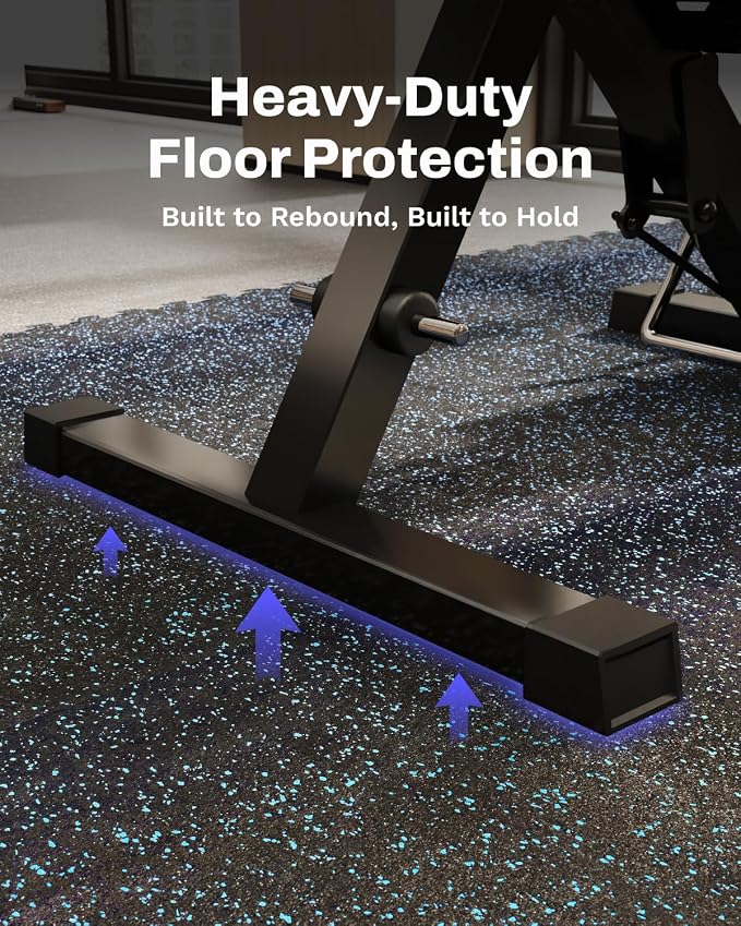 AIRHOP 0.56in Thick 192 Sq Ft Exercise Equipment Mats, 48 Tiles Upgraded Rubber Top with High Density EVA Foam, Large Interlocking Puzzle Gym Flooring for Home Gym, Heavy Weight Workout, 24 x 24in