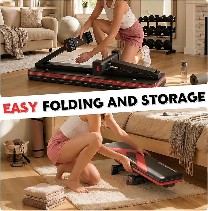 Flat Bench, 700LBS Capacity Widened Adjustable Footrests Foldable Flat Bench For Exercise Workout, Easy Assembly For Strength Training At Home Gym