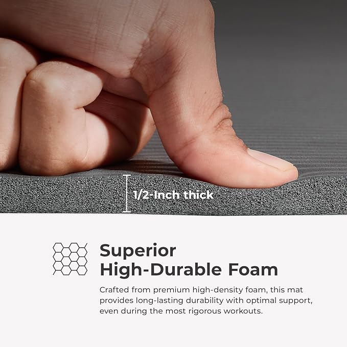 Sunny Health & Fitness Exercise Yoga Mats - Non-Slip Support for Home & Gym
