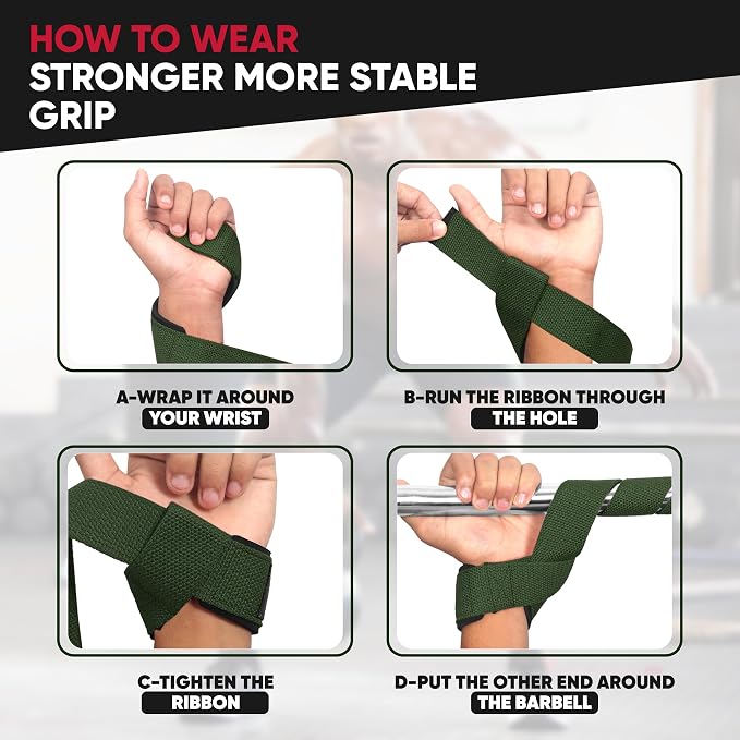 Lifting Straps for Weightlifting, Weightlifting Cotton Straps with Neoprene Padding for Men women Gym Wrist Straps for Bodybuilding powerlifting, Strength Training and Deadlifting