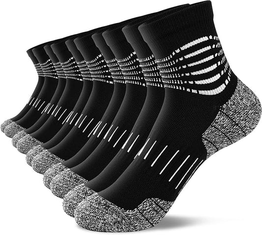 IRAMY Ankle Compression Socks for Women Men Plantar Fasciitis Relief 3/5 Pairs Cushioned Athletic Running Socks