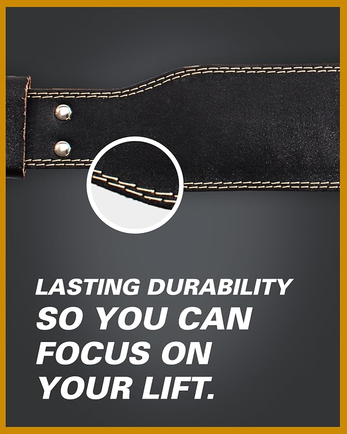 Harbinger Padded Leather Contoured Weightlifting Belt - 4" or 6” Width - Interior Suede Lining & Foam Cushioning - Heavy-Duty Dual Prong Steel Roller Buckle - for Lifting Support