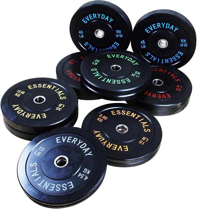 Fitvids 2-Inch Olympic Bumper Plates, Perfect Weight Plates for Weightlifting and Strength Training, Multiple Weights Available