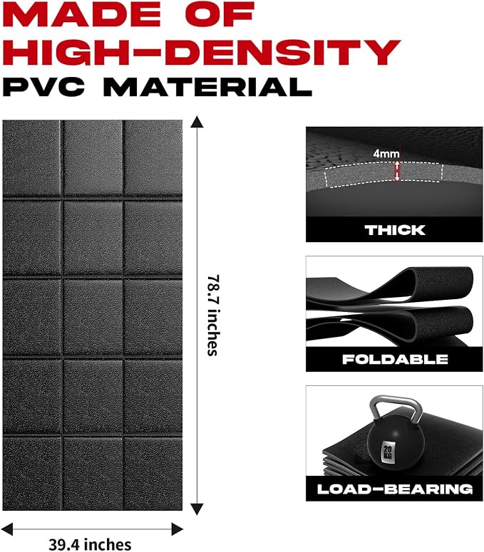 Treadmill Mat – 79" x 39", Non-Slip Walking Pad Mat for Carpet Floors & Hardwood, Shock Absorbing Exercise Mat & Under Treadmill Mat for Floor Protection in Home Gym