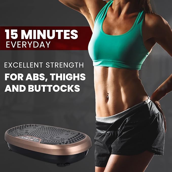 FitMaxx 3D XL Vibration Plate Exercise Machine - Whole Body Workout Vibration Platform w/Loop Bands - Lymphatic Drainage Machine for Weight Loss, Shaping, Recovery