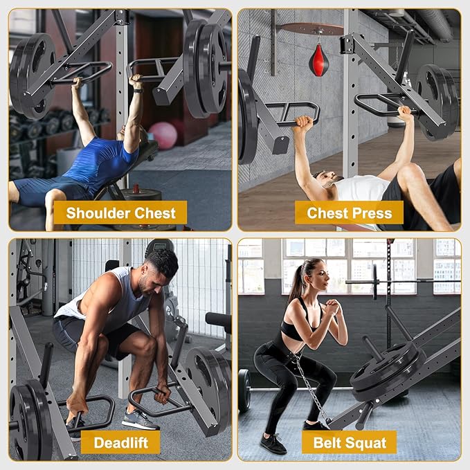 Kipika Power Rack Jammer Arms - Adjustable Height & Angle Lever Arm System for 2x2 or 3×3 Power Cages with 5/8" or 1" Holes - Fits 2-Inch Olympic Plates - 1 Pair