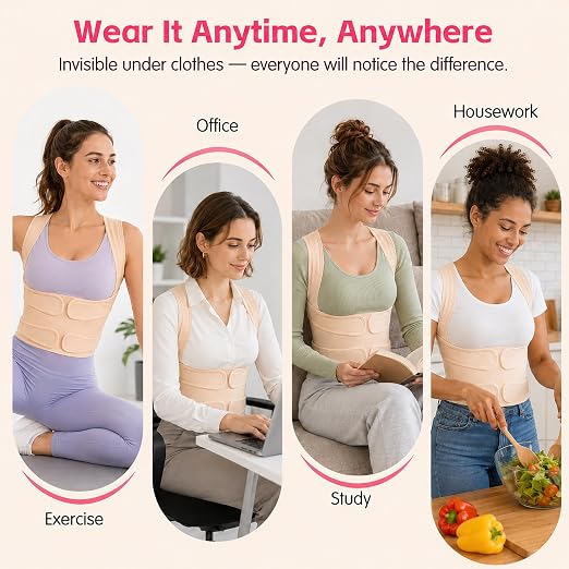 Posture Corrector for Women & Men, Adjustable Full Back Brace Support | Breathable Shoulder Straightener, Spine Support for Upper & Lower Back, Scoliosis & Hunchback Correction, Back Pain Relief