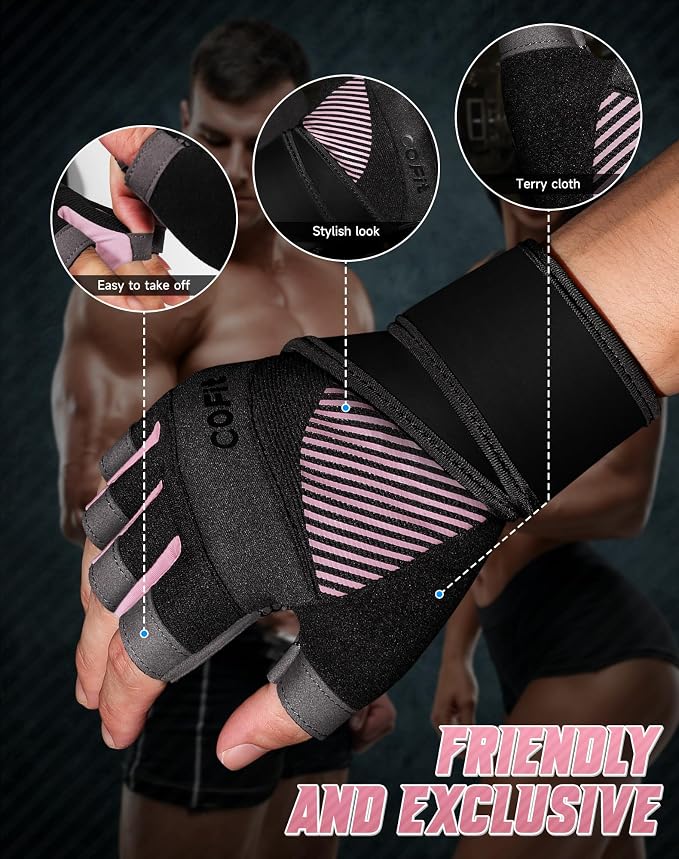COFIT Breathable Workout Gloves, Antislip Weight Lifting Gym Gloves for Men Women, Superior Grip & Palm Protection for Weightlifting, Fitness, Exercise, Training