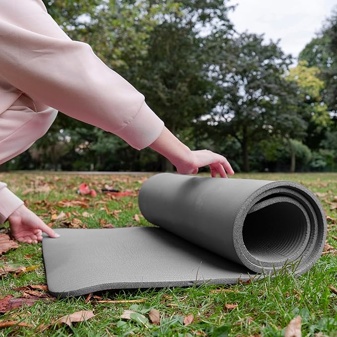 BalanceFrom Yoga Mat, 1-Inch Extra Thick High Density Exercise Mat, Anti-Tear Exercise Yoga Mat with Carrying Strap, Suitable for Various Yoga Exercises, Multiple Colors
