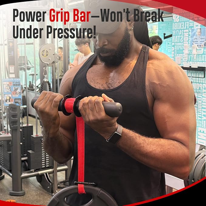 FitBeast Forearm Strengthener & Forearm Exerciser, Wrist Roller | Forearm strength trainer with thick handle and adjustable strap. Ideal for grip strength, muscle building and rehabilitation.