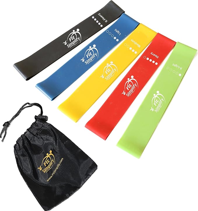 Fit Simplify Resistance Loop Exercise Bands and Tube Bands with Handles, Ankle Straps and Door Anchor