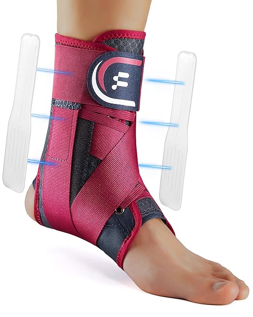 Ankle Brace for Women Men with Removable Side Splints Figure 8 Strap | Quick Lace-Up Adjustment, Sprain Recovery Support, Achilles Tendon Relief, Sports Stability for Basketball & Running