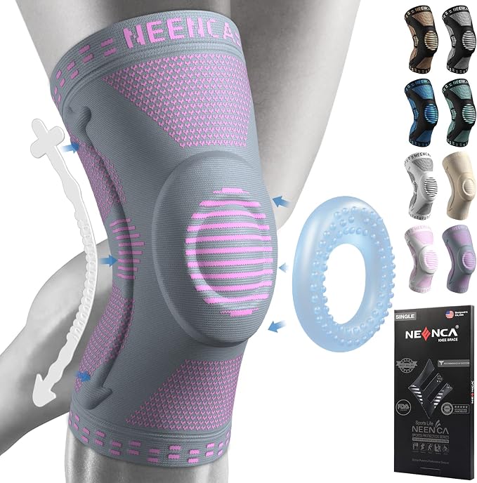 NEENCA Professional Knee Brace, Medical Knee Support for Women & Men Relief | Patented Patella Gel Pad & Side Stabilizers, Compression Sleeve for Knee Pain, Swelling, ACL, PCL, Arthritis, Sports, Workout