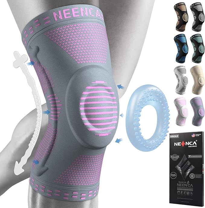 NEENCA Professional Knee Brace, Medical Knee Support for Women & Men Relief | Patented Patella Gel Pad & Side Stabilizers, Compression Sleeve for Knee Pain, Swelling, ACL, PCL, Arthritis, Sports, Workout