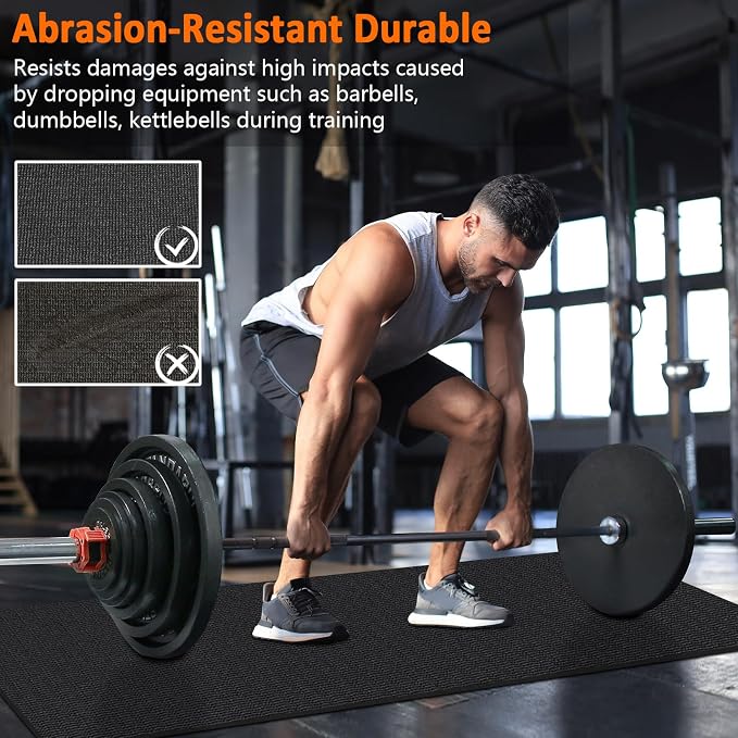 Large Exercise Mat 8'x5'|12'x6'|6'x4'|6'x2' Workout Mat for Home Gym Mats Exercise Heavy Duty Gym Flooring Fitness Mat Large Yoga Mat Cardio Mat for Weightlifting, Jump Rope, MMA, Shoe-Friendly