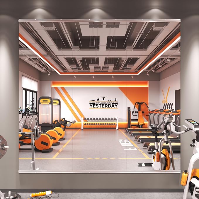 Amorho Gym Mirror, 67''x24''(Each)-3PCS | Tempered Glass, Frameless Full Body Mirror for Home, Yoga Studios, Dance Rooms, Garage Gyms.